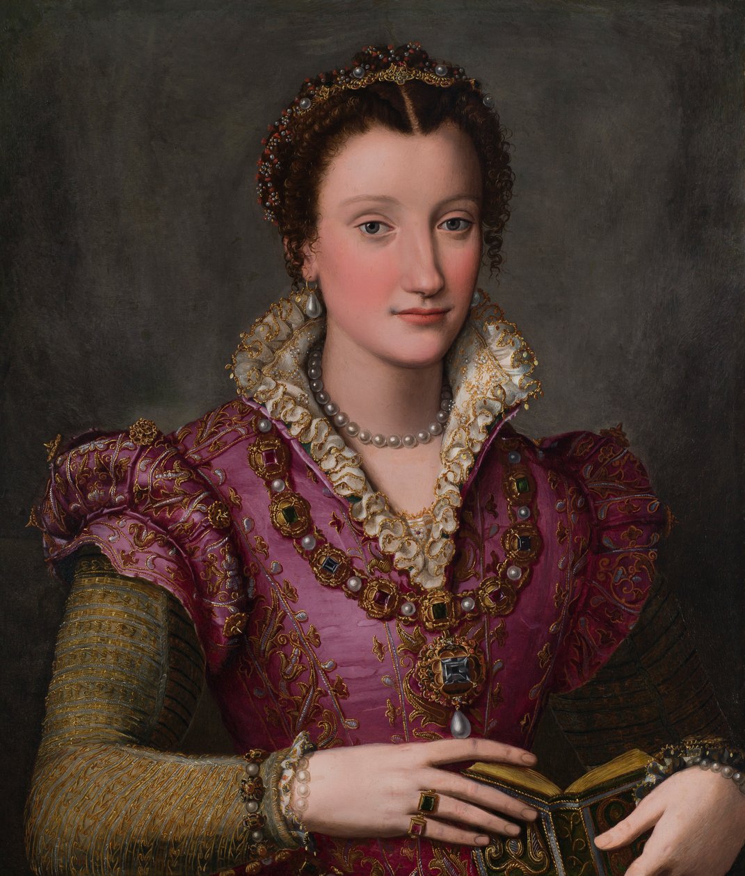 Porträt einer Dame, wahrscheinlich Camilla Martelli de’Medici von Alessandro Allori