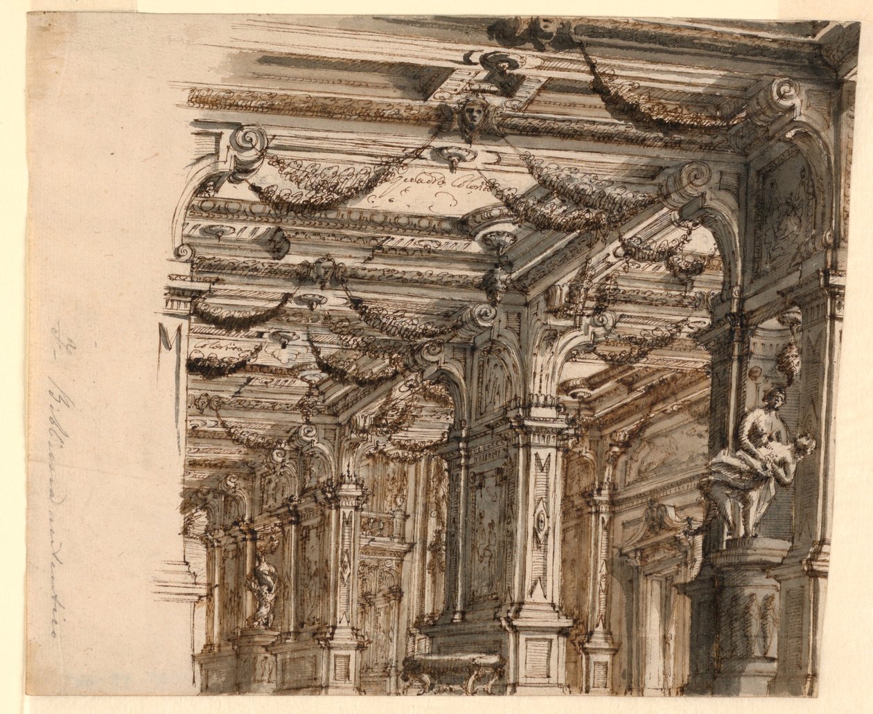 Bühnenbild: Palastinterieur von Alessandro Galli Bibiena, 1686 – 1748