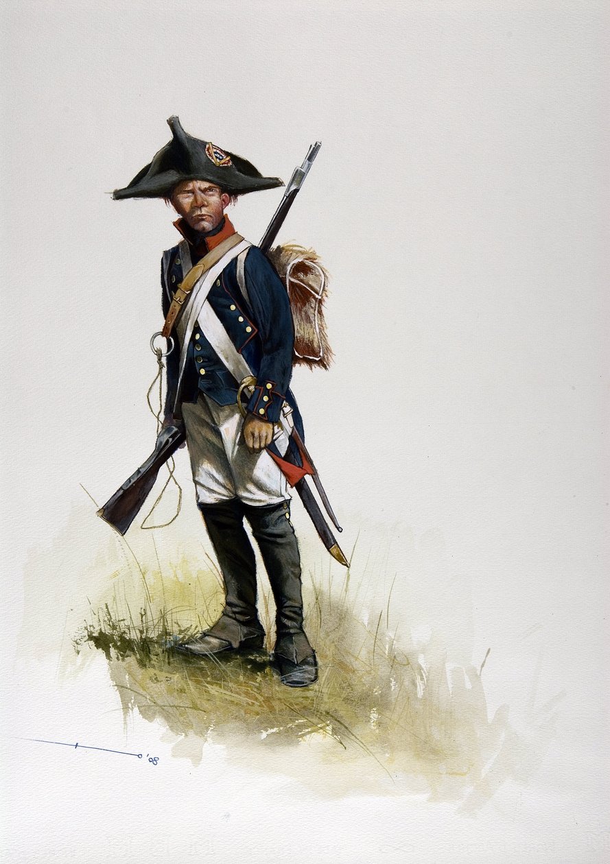 Erstes Kaiserreich (1804-1814 und 1815): Kanoniersoldat der großen französischen napoleonischen Armee Zeichnung von Alessandro Lonati von Alessandro Lonati