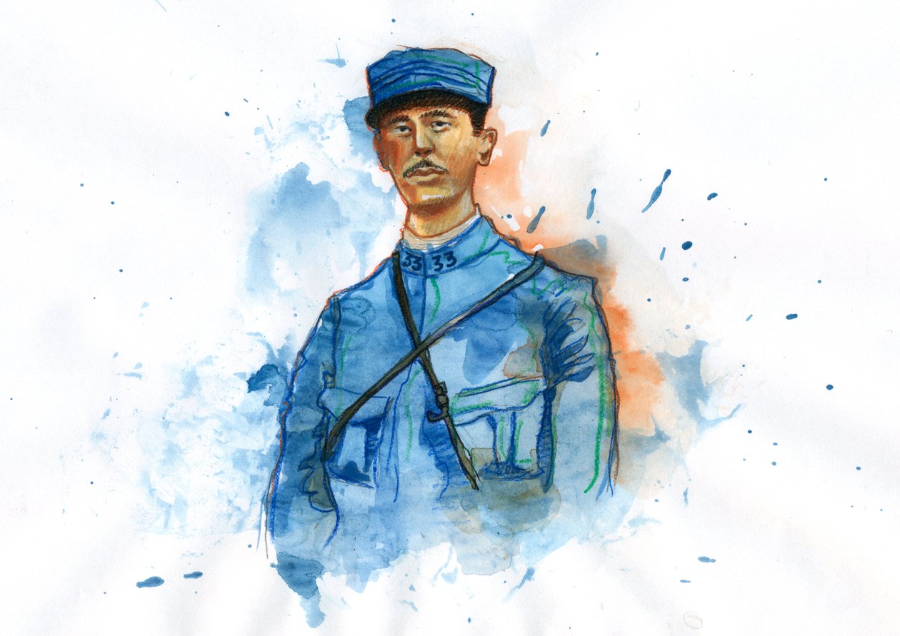 Erster Weltkrieg: Porträt von Charles de Gaulle (1890-1970) im Jahr 1914 von Alessandro Lonati