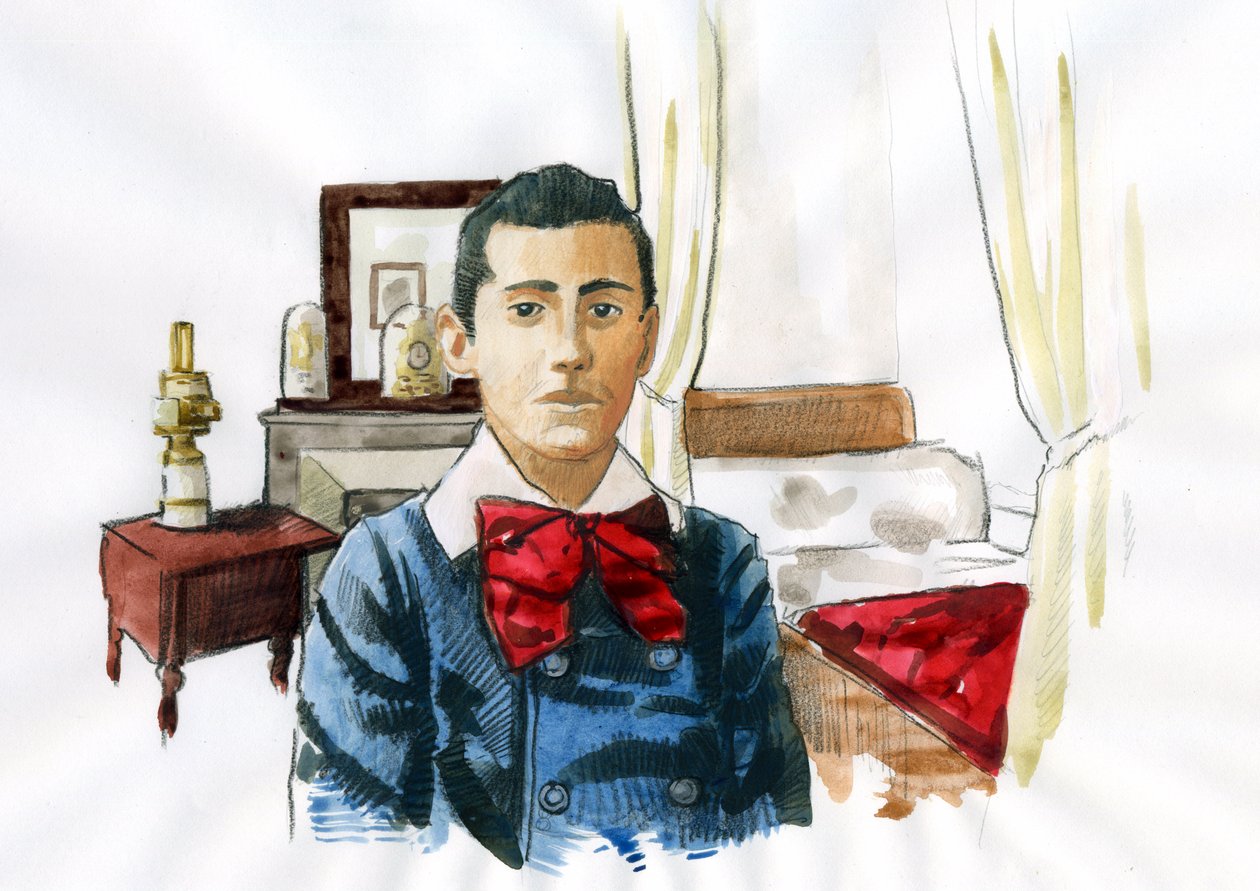 Marcel Proust jung im Zimmer seiner Tante Elisabeth von Alessandro Lonati