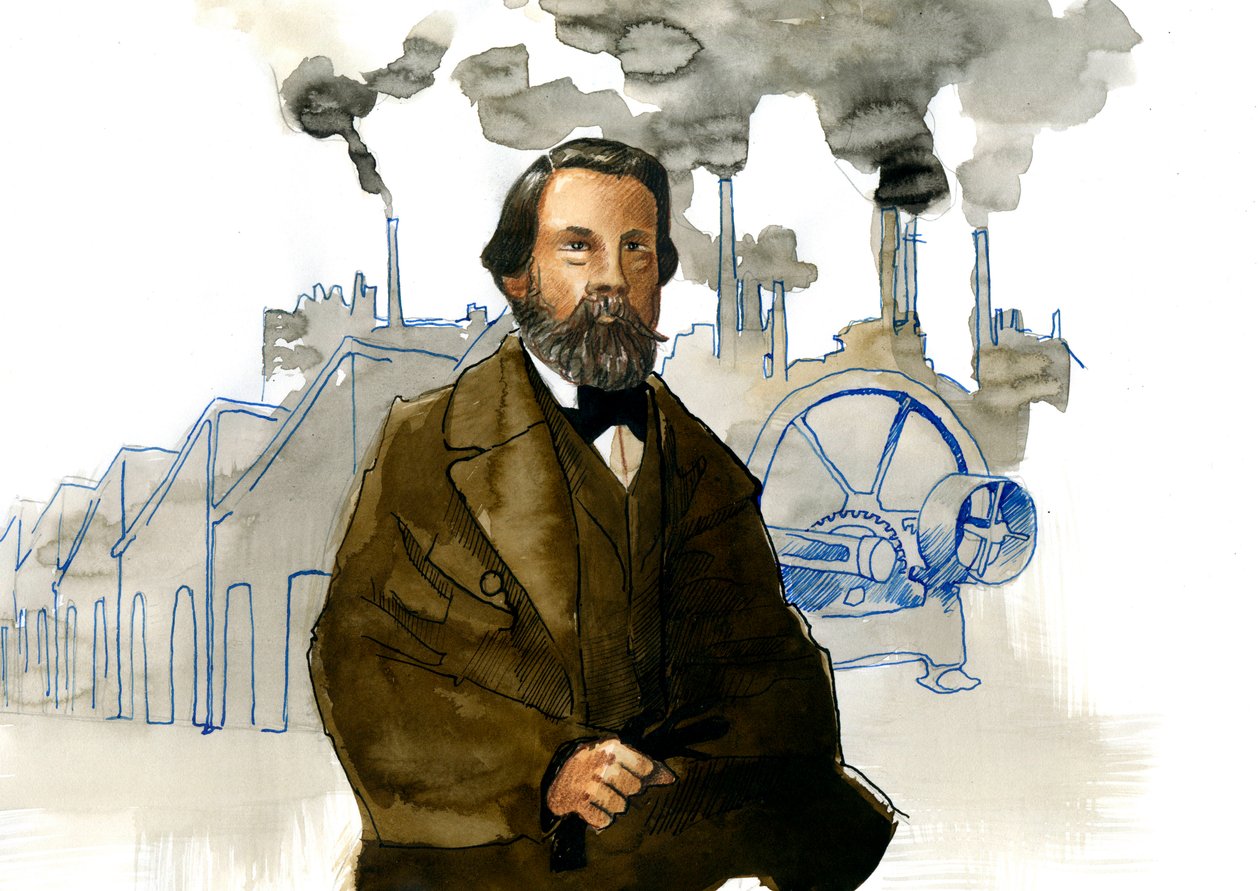 Porträt von Friedrich Engels (1820-1895), deutscher sozialistischer Theoretiker und Politiker von Alessandro Lonati