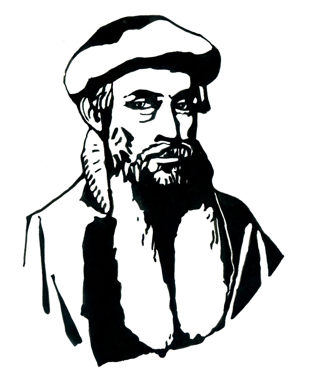 Porträt von Johannes Gutenberg (1400-1468) Illustration von Alessandro Lonati von Alessandro Lonati