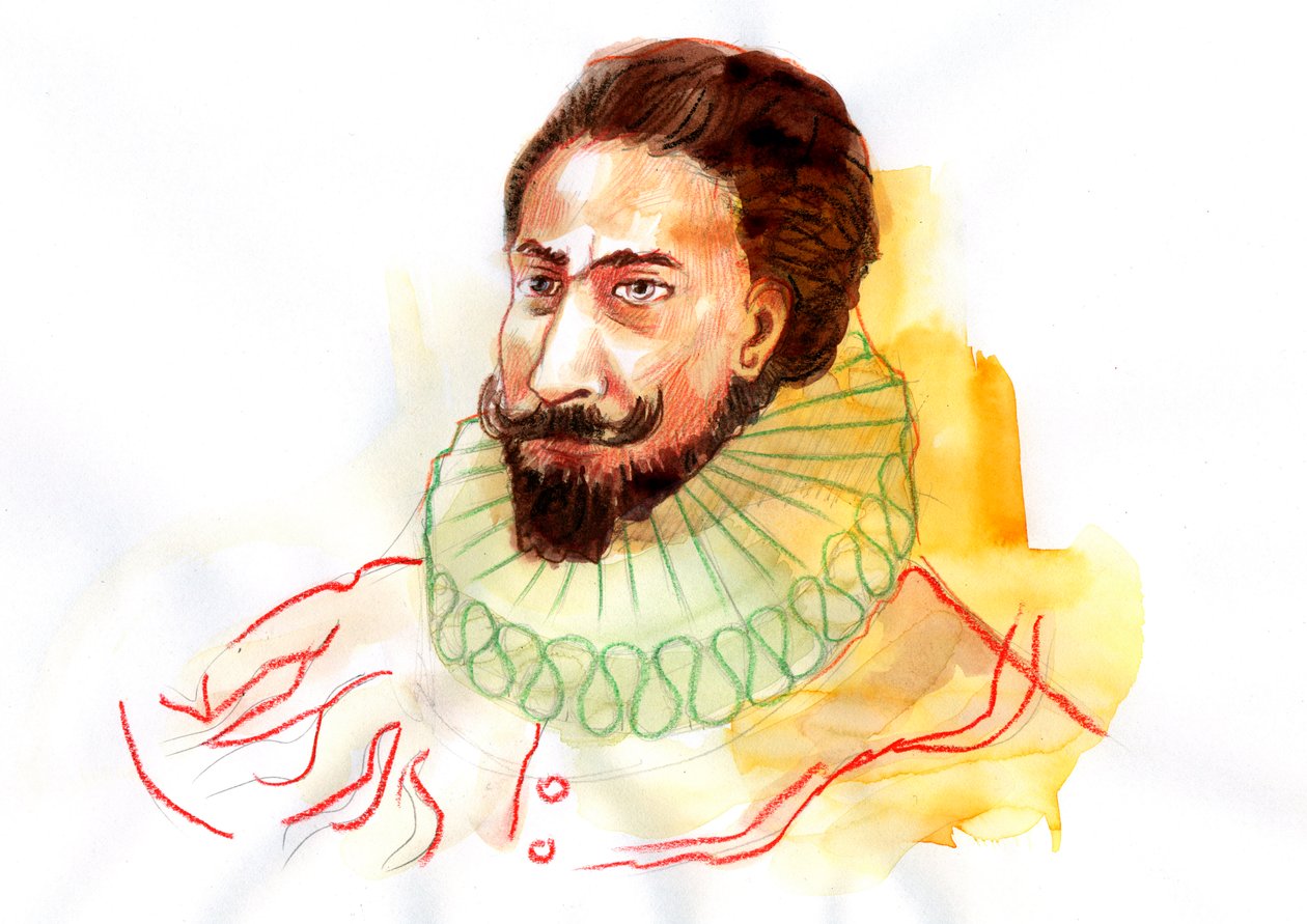 Porträt von Miguel de Cervantes Saavedra (1547-1616) von Alessandro Lonati