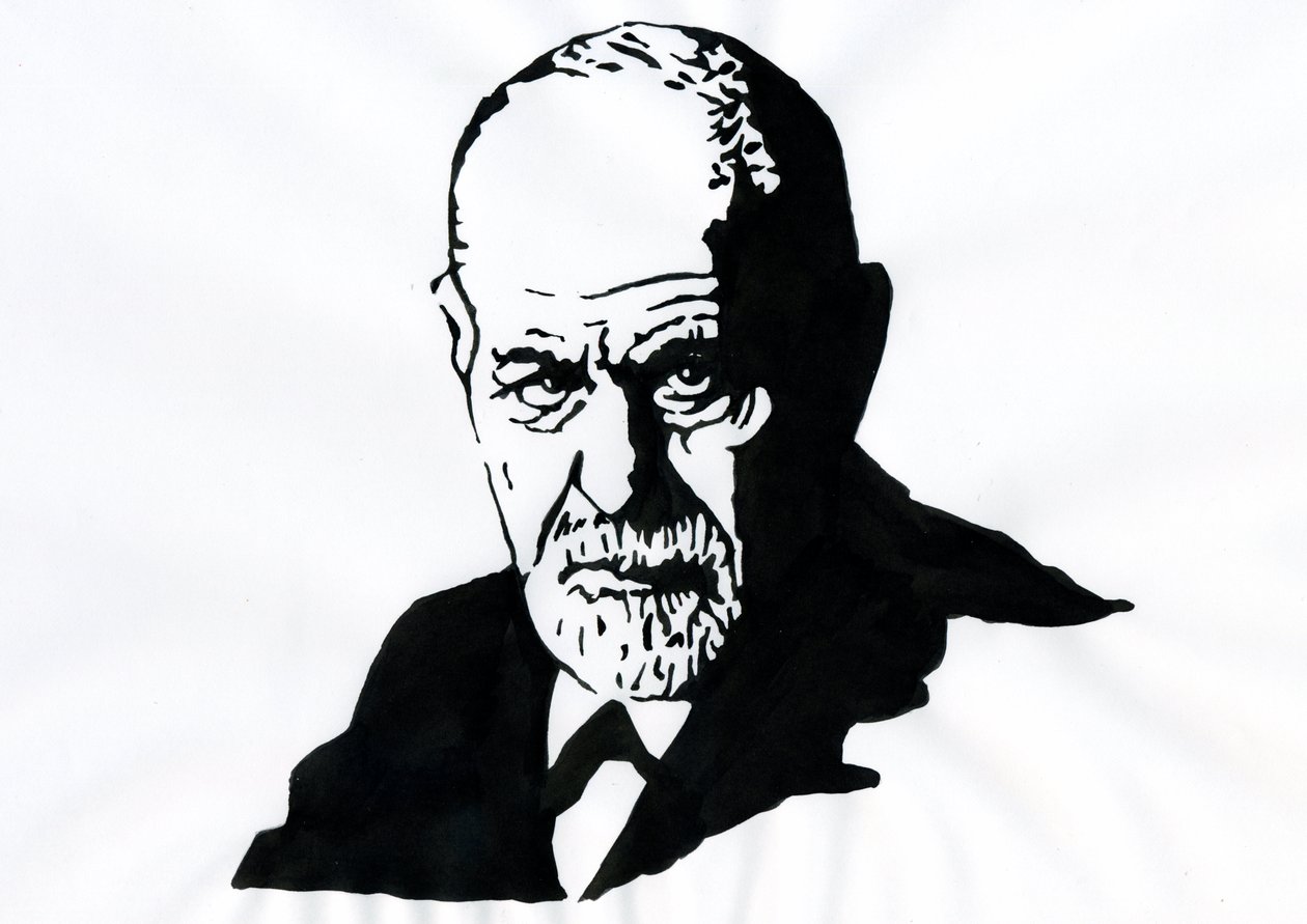Porträt von Sigmund Freud (1856-1939), österreichischer Psychiater - Illustration von Alessandro Lonati von Alessandro Lonati