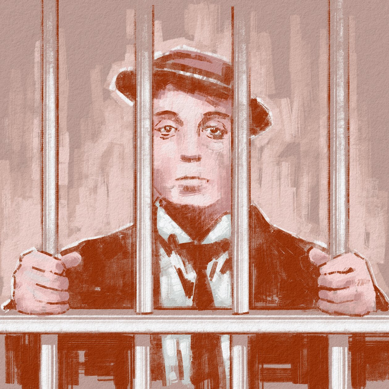 Porträt des Regisseurs und Schauspielers Buster Keaton (Illustration) von Alessandro Lonati