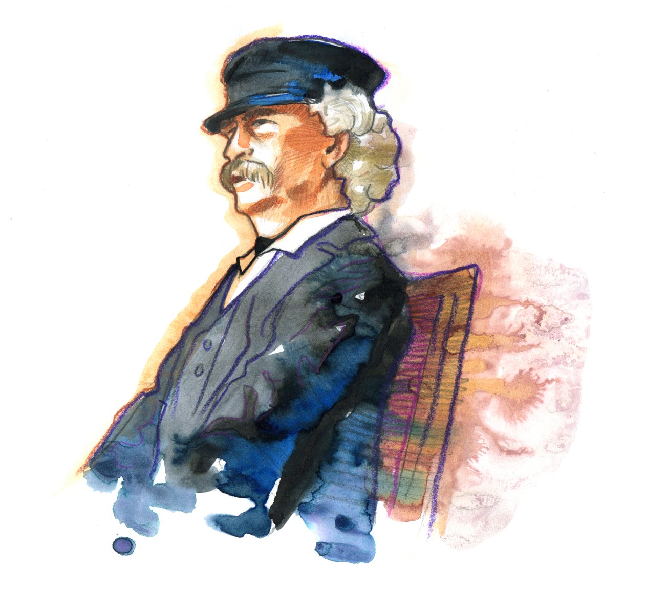 Porträt des amerikanischen Schriftstellers Mark Twain (1835-1910) von Alessandro Lonati