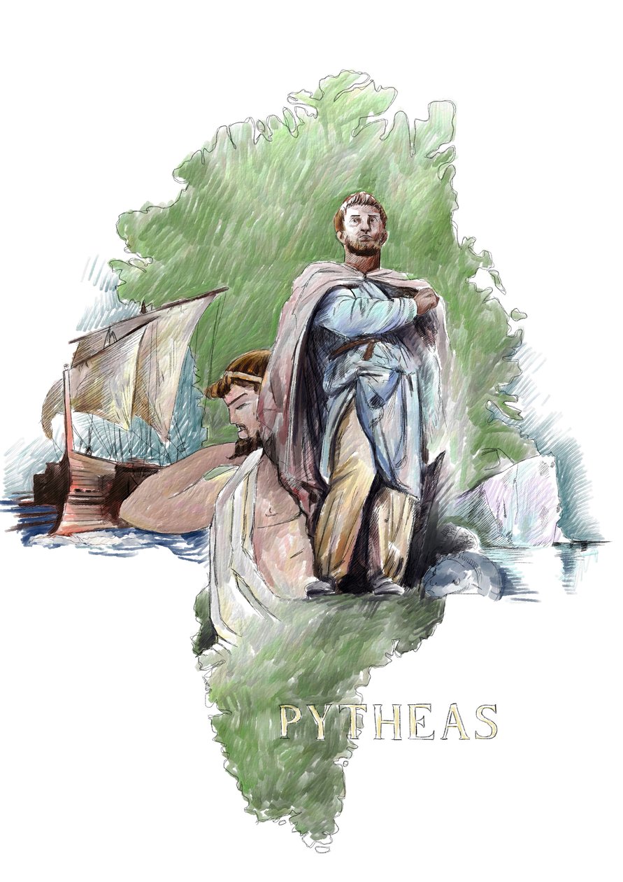 Darstellung von Pytheas, griechischer Entdecker aus Massalia, 4. Jahrhundert v. Chr. von Alessandro Lonati