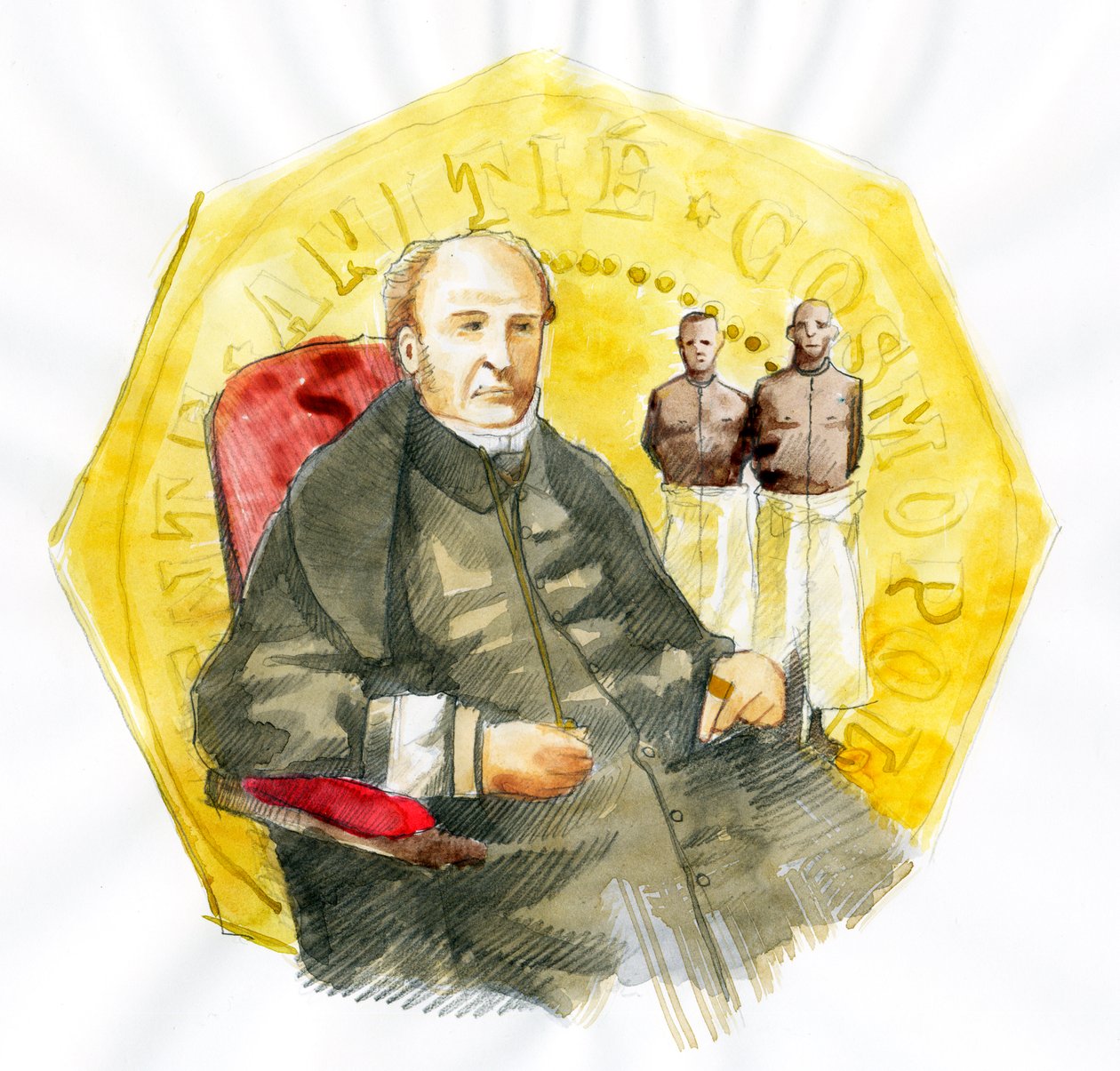 Darstellung von Victor Schoelcher (1804-1893) französischer Politiker Illustration von Alessandro Lonati von Alessandro Lonati