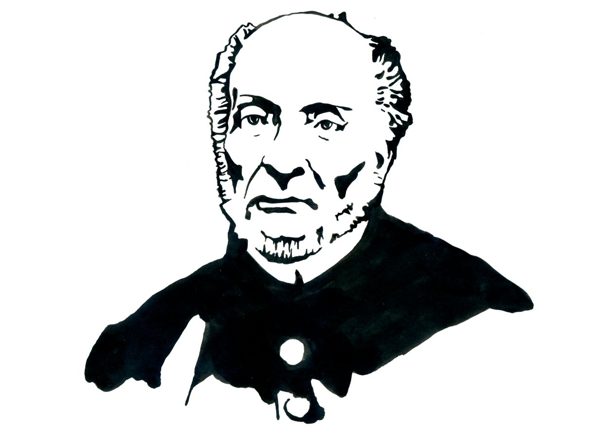 Darstellung von Victor Schoelcher (1804-1893), französischer Politiker, Freimaurer, bekannt für die Leitung des Dekrets zur endgültigen Abschaffung der Sklaverei in Frankreich - Illustration von Alessandro Lonati von Alessandro Lonati