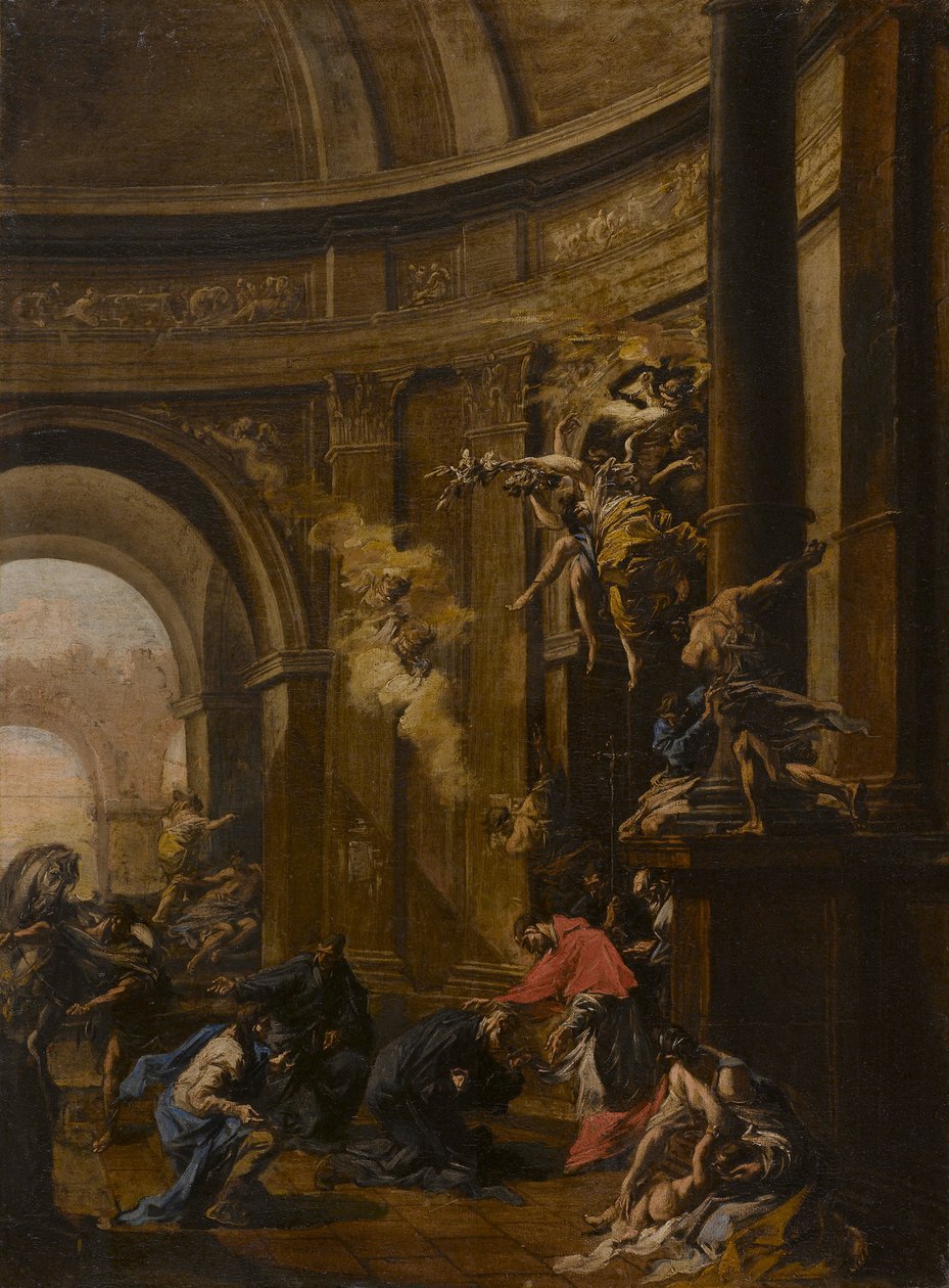 Heiliger Carlo Borromeo empfängt die Oblaten von Alessandro Magnasco