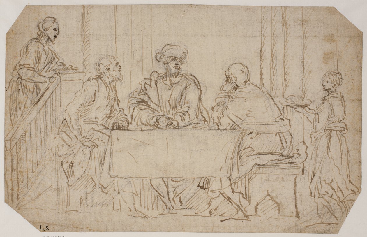 Das Abendmahl in Emmaus von Alessandro Moretto