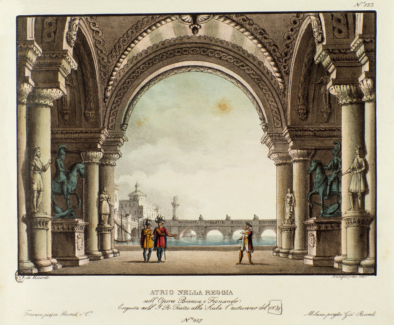 Ansicht des Saals des Königspalastes (Detail) von Alessandro Sanquirico