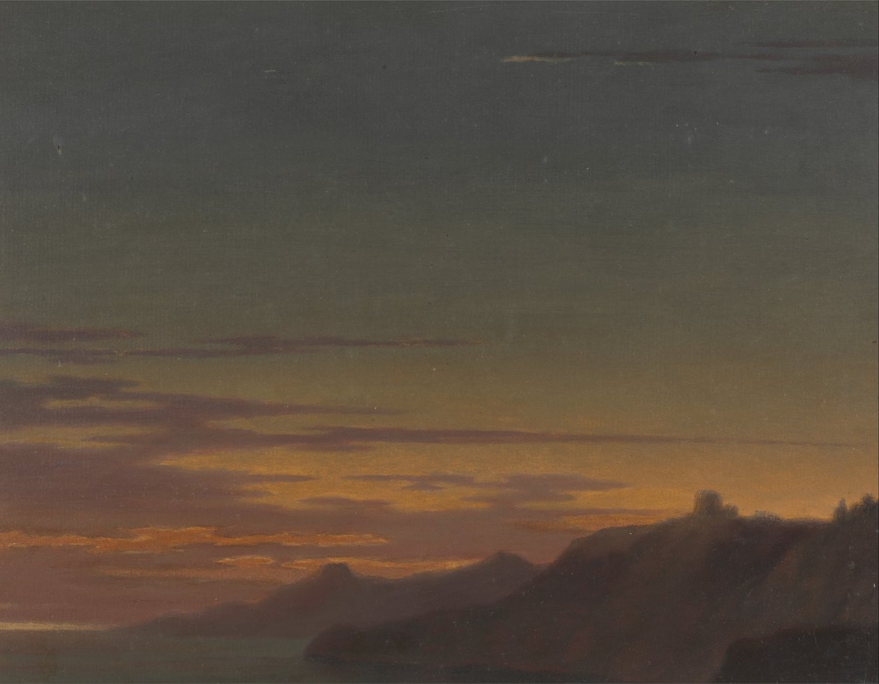 Ende des Tages - Sonnenuntergang an der Küste von Alexander Cozens
