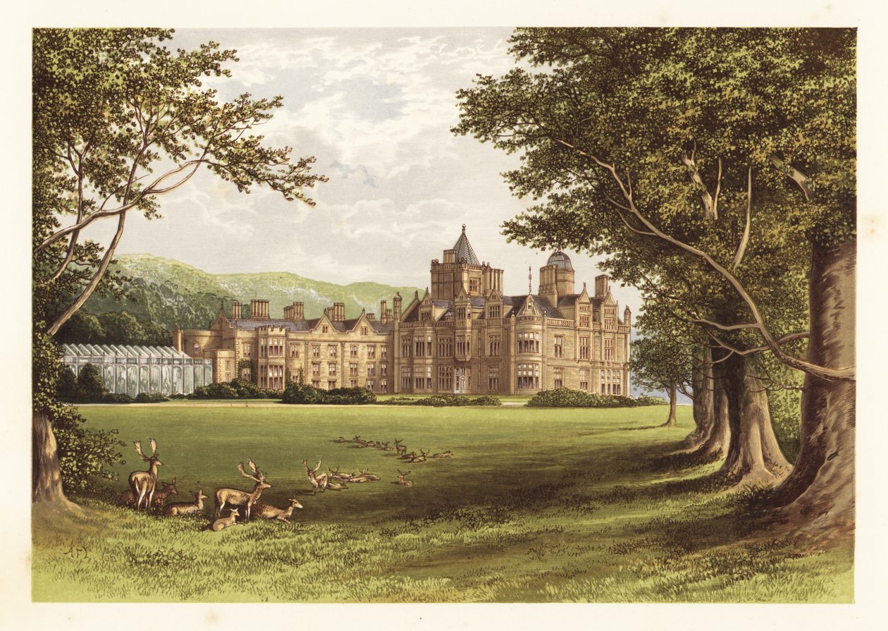 Holker Hall, Lancashire, England, 1880 (Gravur) von Alexander Francis (after) Lydon