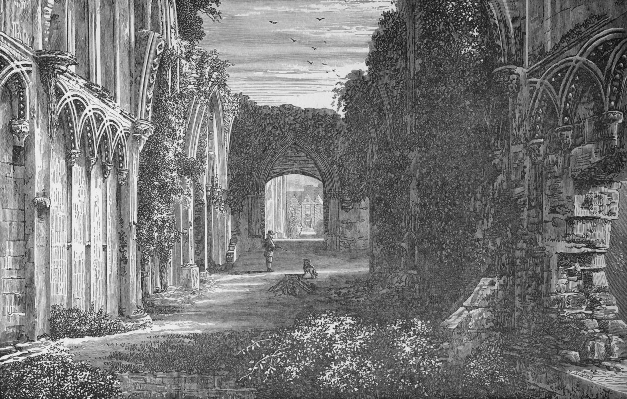 St. Josephs Kapelle, Innenansicht, Blick nach Osten, Glastonbury Abbey, um 1880, 1897 von Alexander Francis Lydon