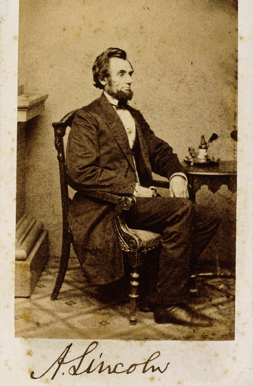 Eine signierte Carte-de-Visite-Fotografie von Abraham Lincoln, 1861 von Alexander Gardner