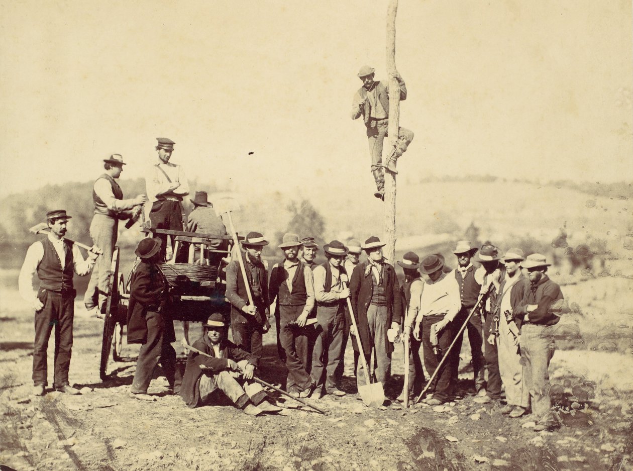 Militärisches Telegrafenkorps, Armee des Potomac, Berlin, Oktober 1862 von Alexander Gardner