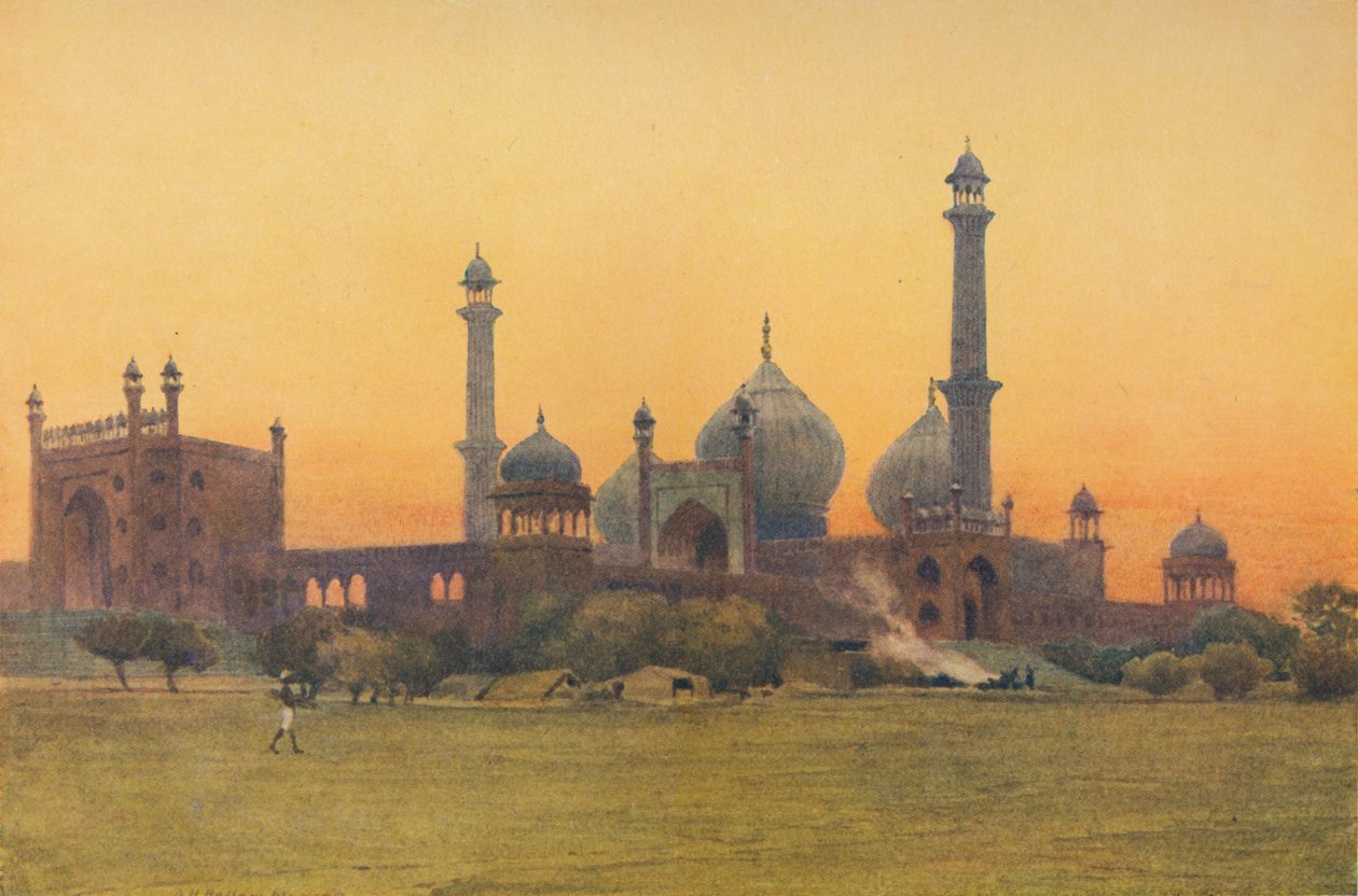 Die Jumma Musjid, Delhi - Bei Sonnenuntergang, ca. 1880-1905 von Alexander Henry Hallam Murray