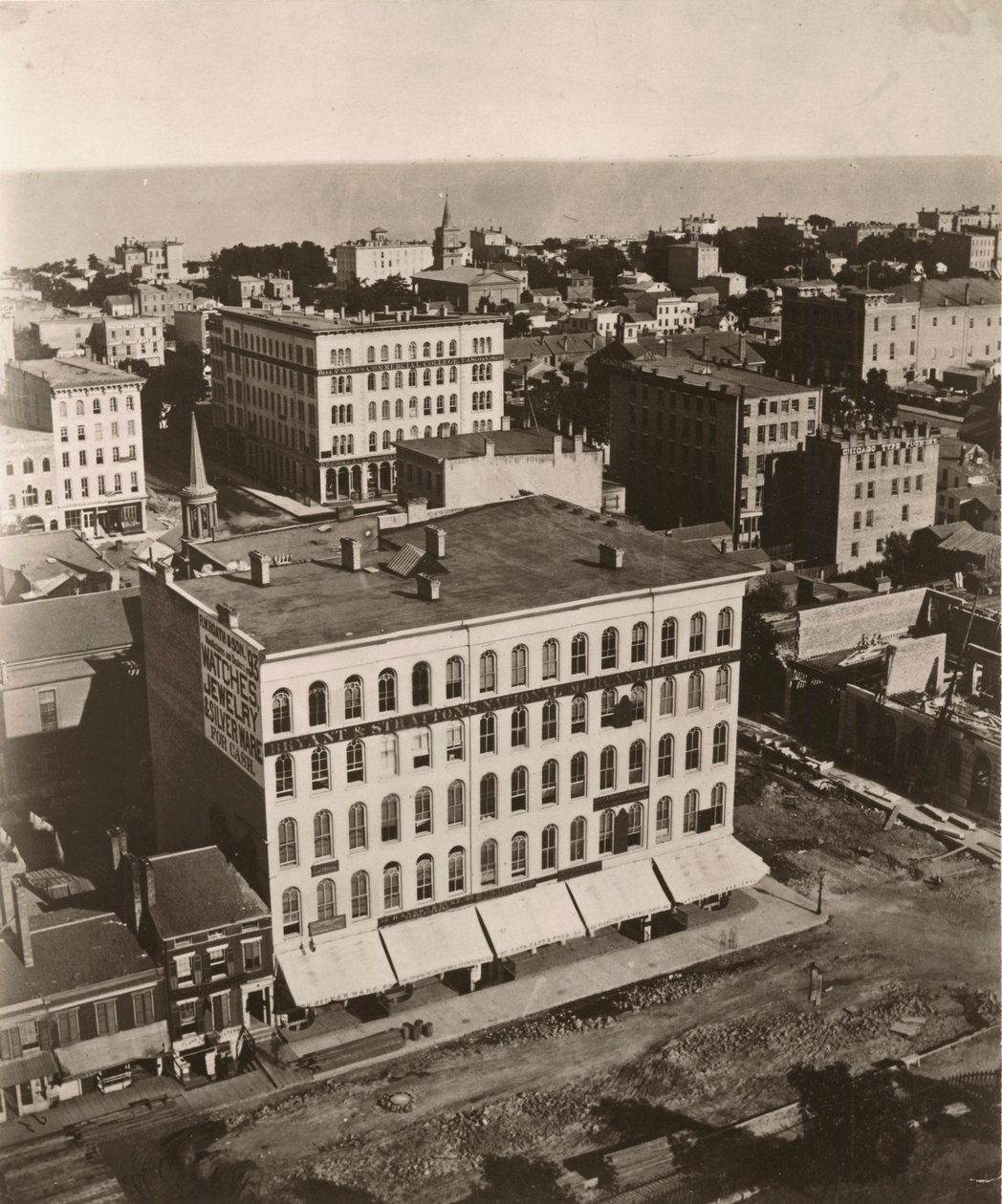 Blick nach Ostsüdosten vom Kuppel des Gerichtsgebäudes in Chicago von Alexander Hesler