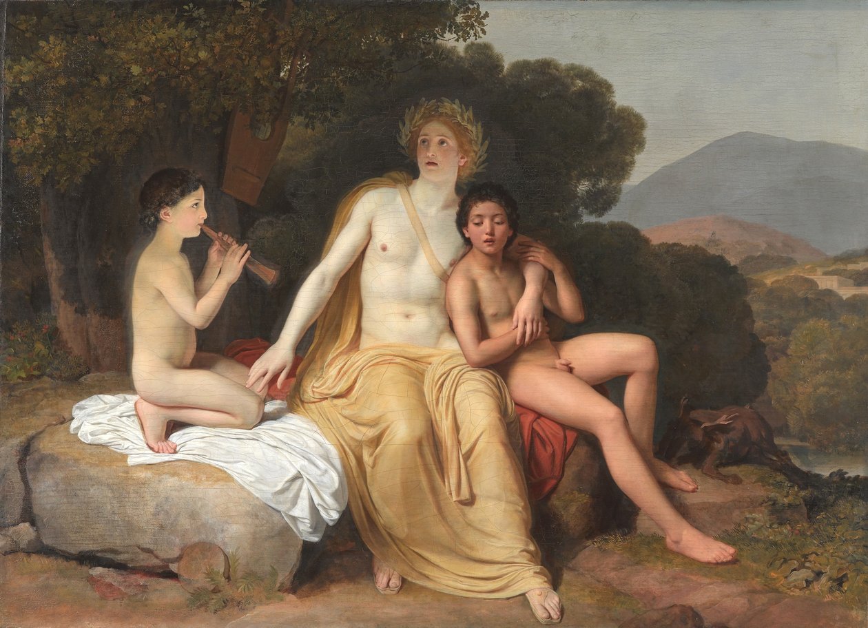 Apollon, Hyazinth und Zypresse musizieren und singen von Alexander Ivanov