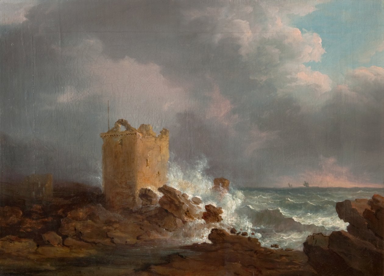 Broughty Castle während eines Sturms von Alexander Nasmyth