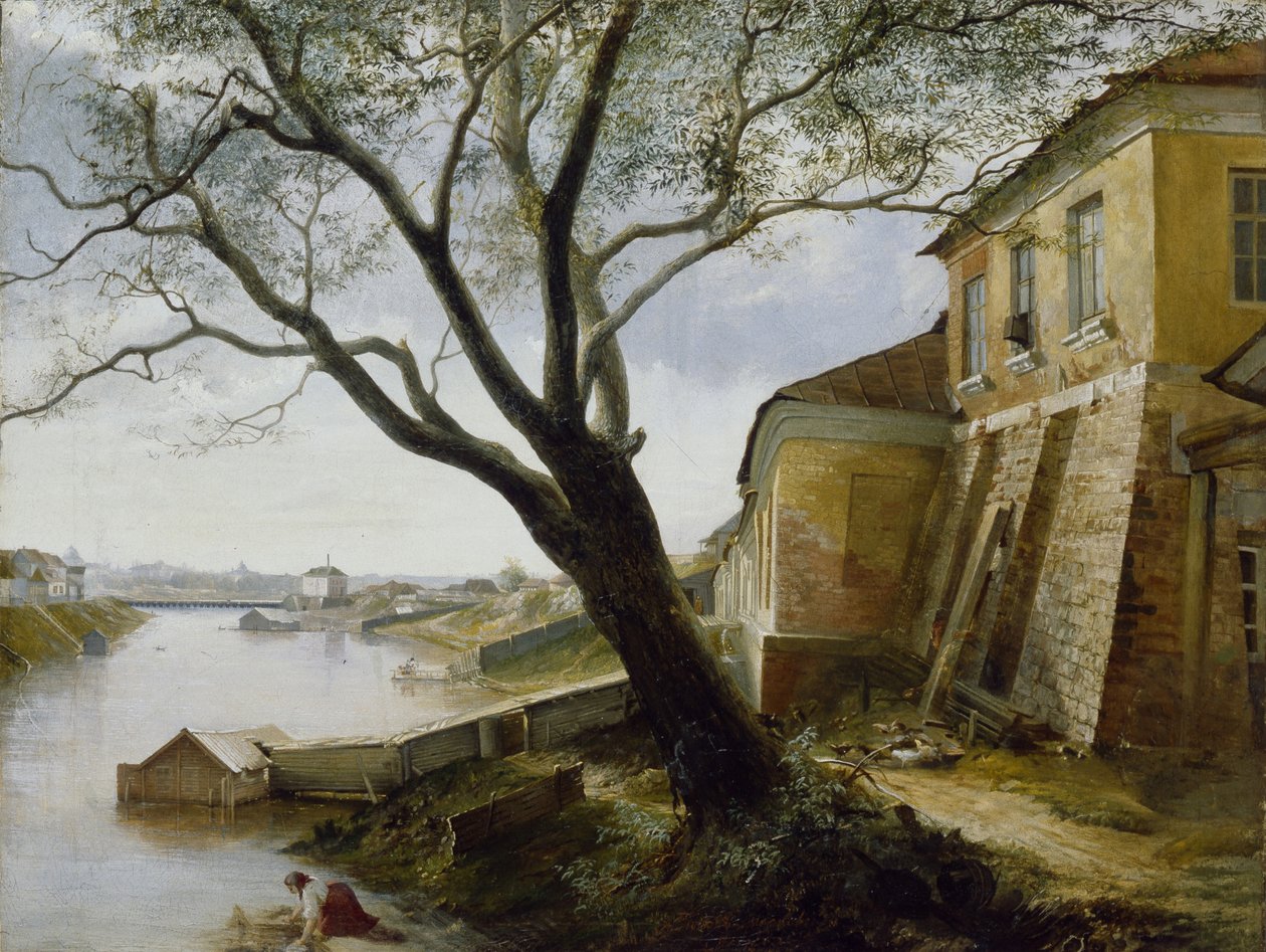 Über den Fluss Yauza in Moskau, 1860 von Alexander Pavlovich Popov