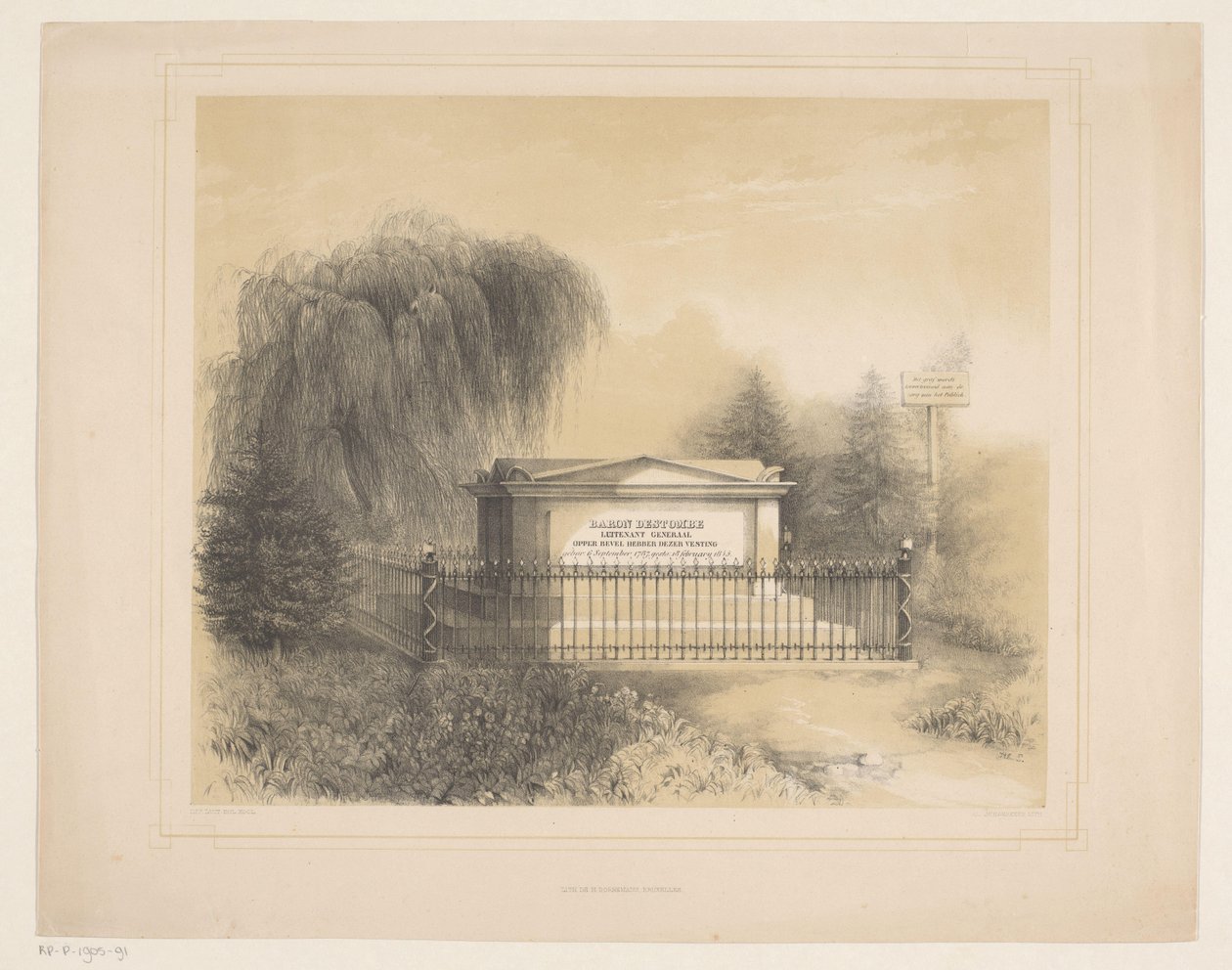 Grab von Andries Jan Jacob Baron des Tombe von Alexander Schaepkens