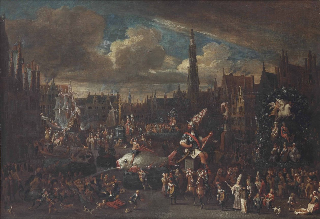 Der Ommegang in Antwerpen am Meir von Alexander van Bredael