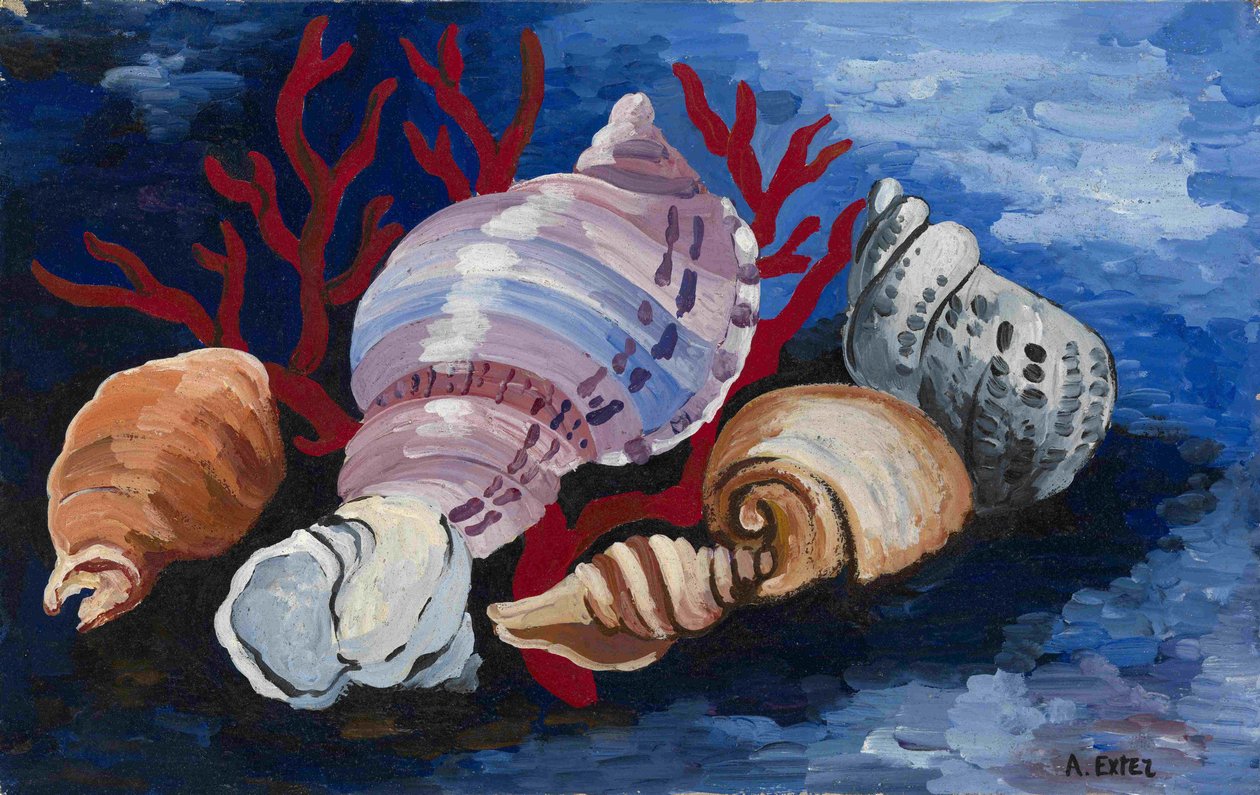 Stillleben mit Muscheln, ca. 1928 von Alexandra Alexandrowna Exter