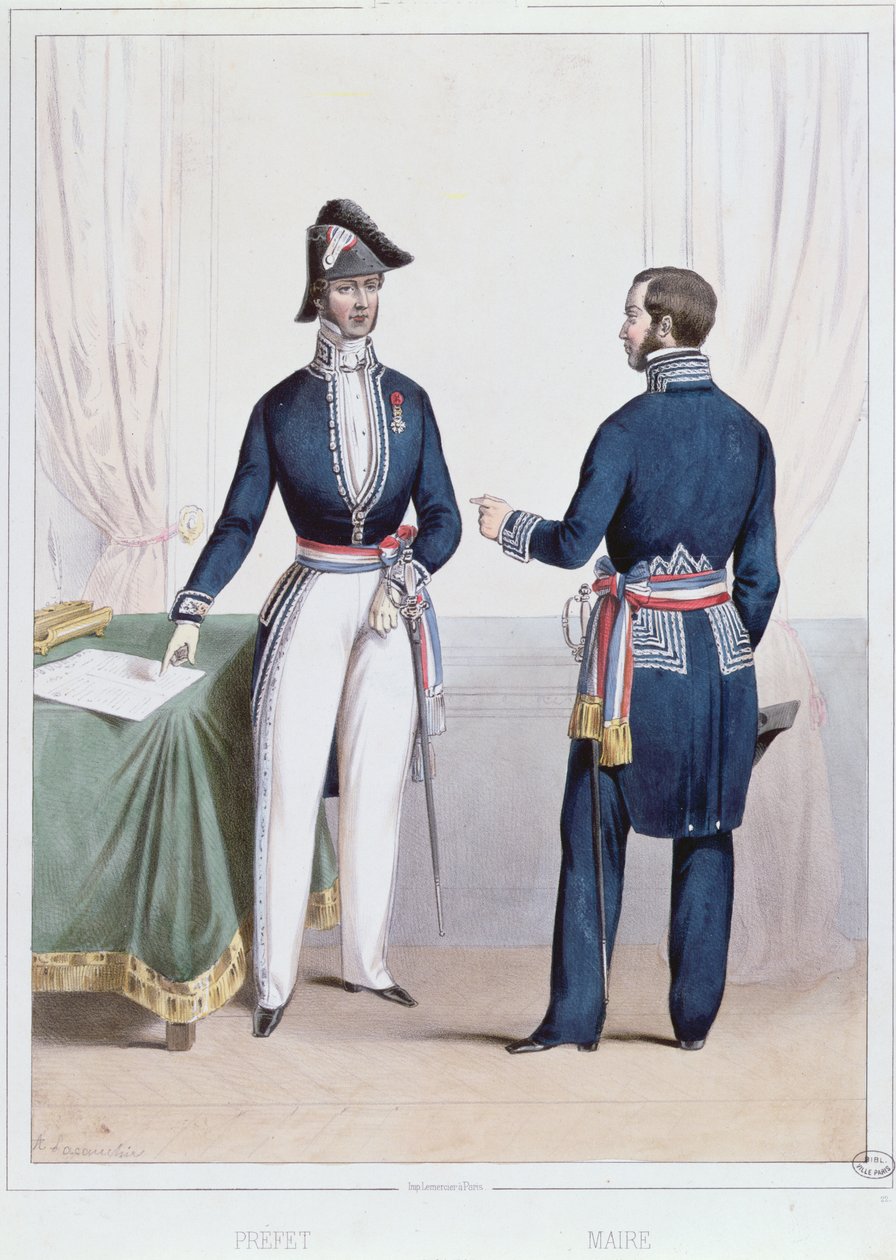 Französischer Präfekt und Bürgermeister während der Periode (1830-47) der Julimonarchie in Frankreich von Alexandre Lacauchie