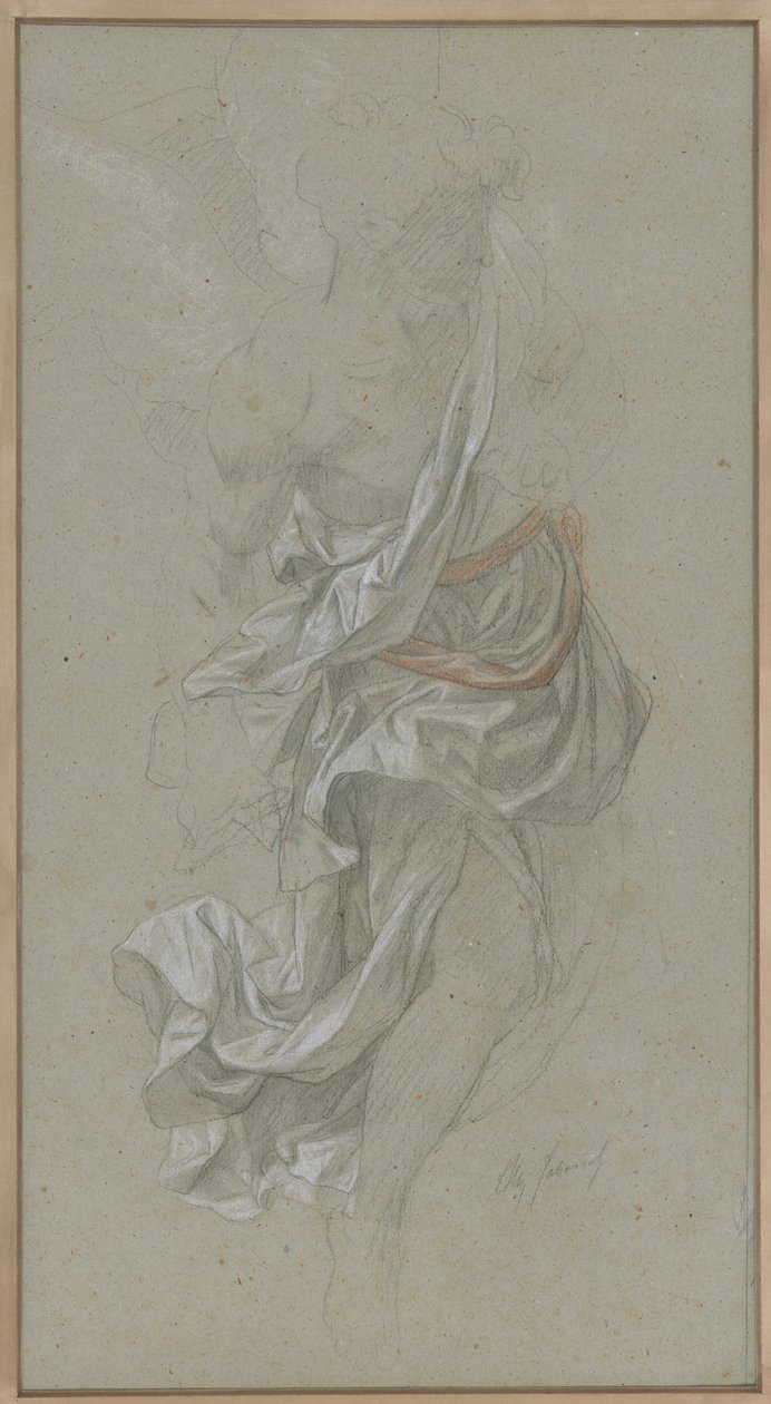 Draperiestudie für einen Engel, der Gott dem Vater dient, in Le Paradis Perdu von Alexandre Cabanel