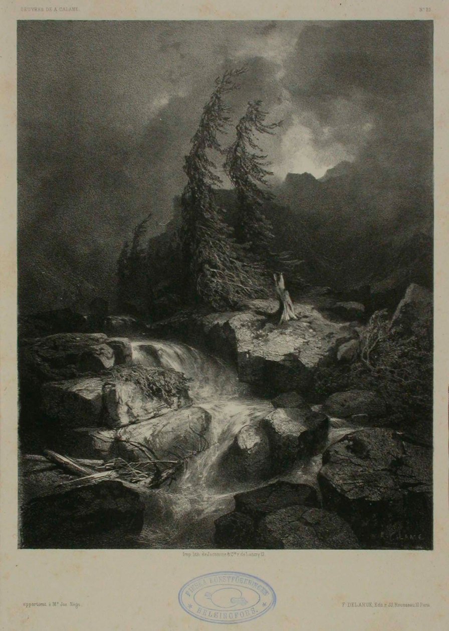 Gebirgsbach im Sturm von Alexandre Calame