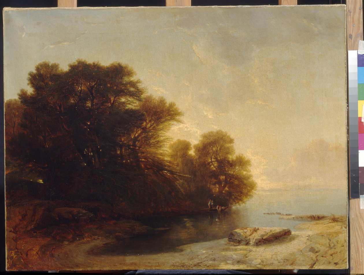 Bäume am See von Calame, Alexandre von Alexandre Calame