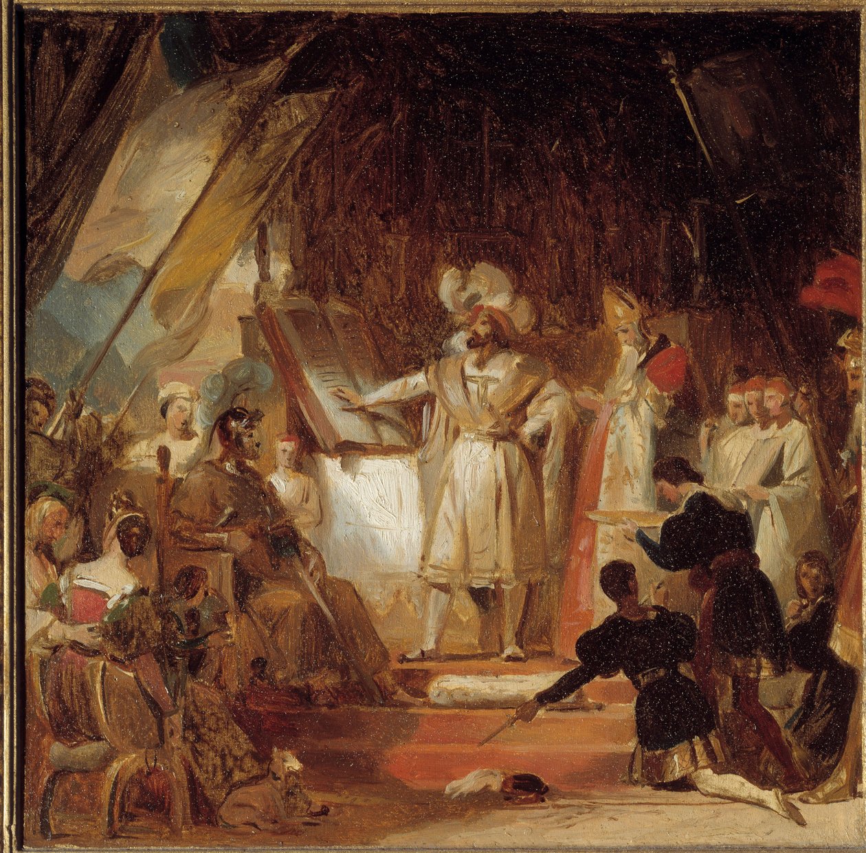 Franz I. wird von Bayard zum Ritter geschlagen von Alexandre Evariste Fragonard