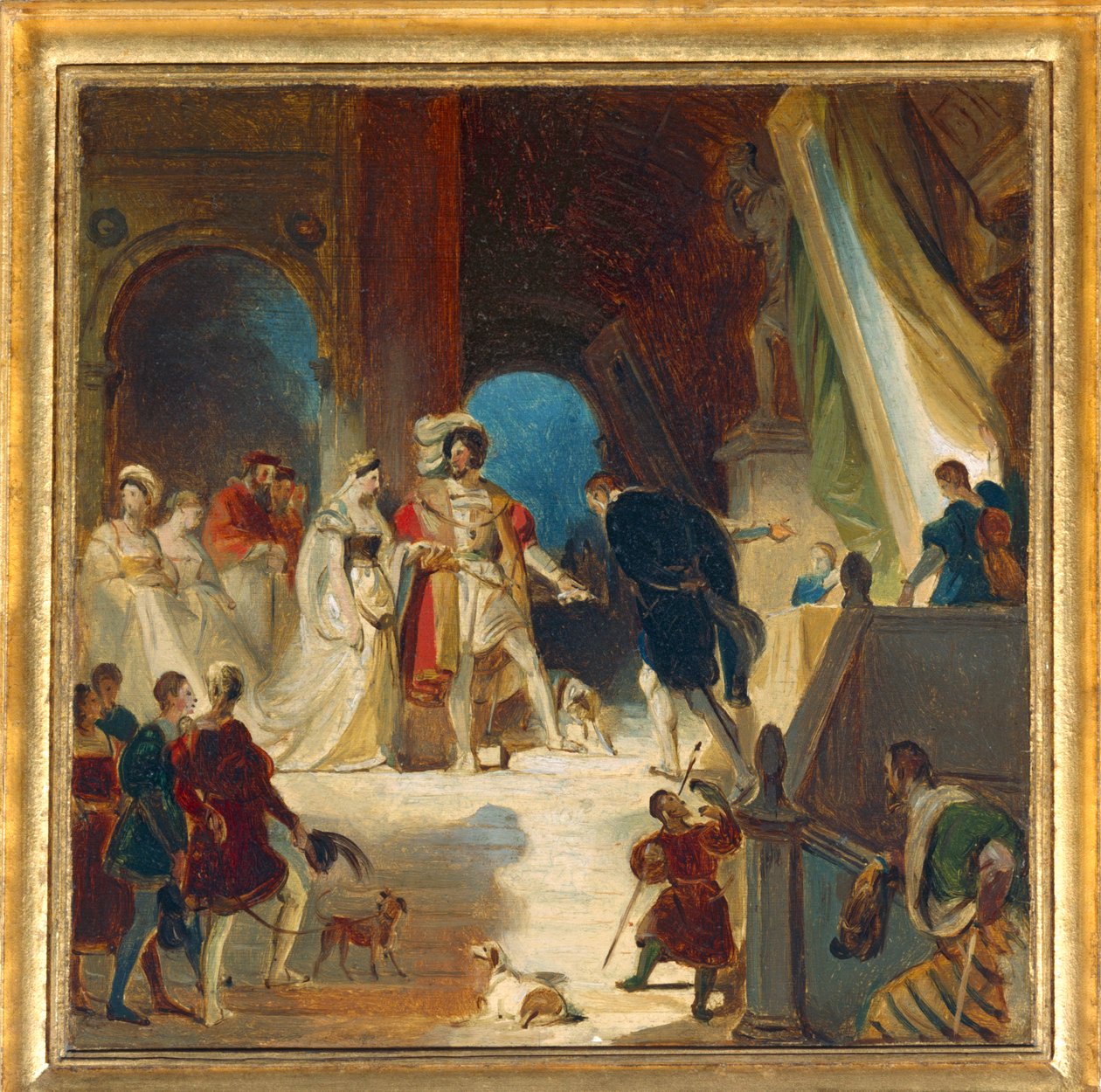 Franz I. und sein Hof empfangen vom Primatice die Werke Italiens von Alexandre Evariste Fragonard