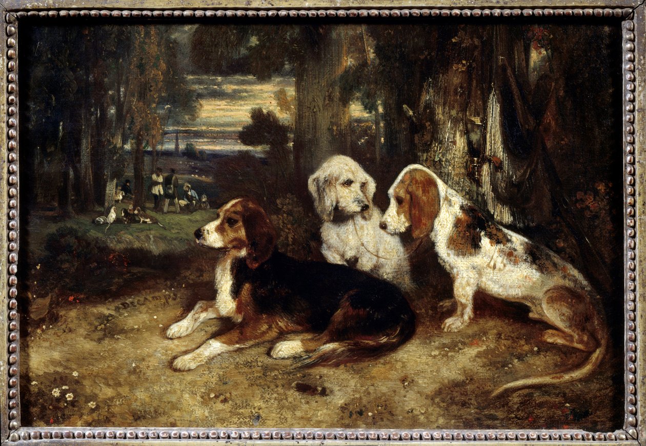 Jagdhunde in Ruhe von Alexandre Gabriel Decamps