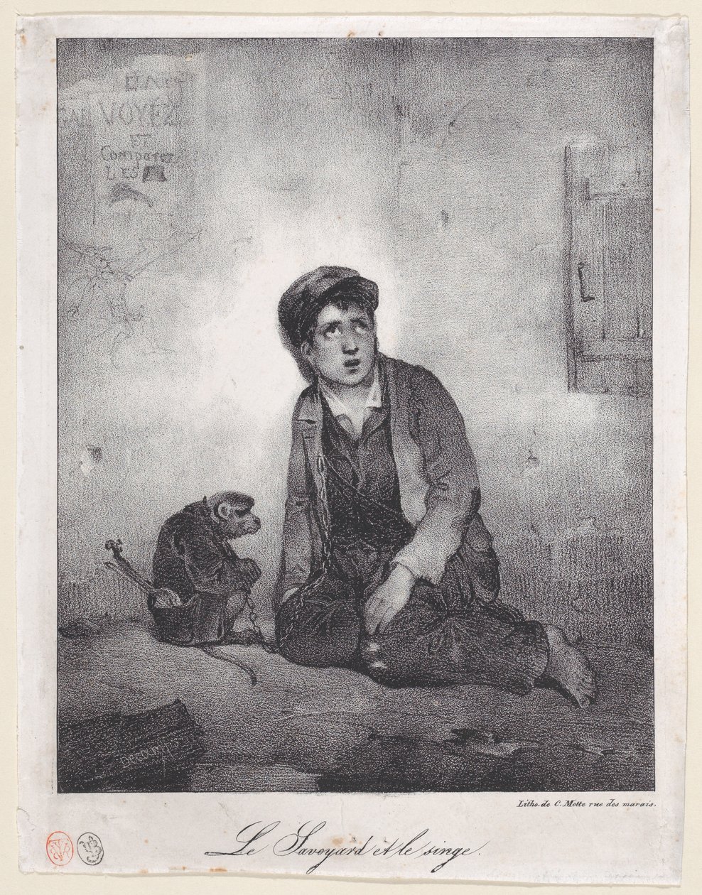 Der Junge aus Savoyen und sein Affe, 1823 von Alexandre Gabriel Decamps