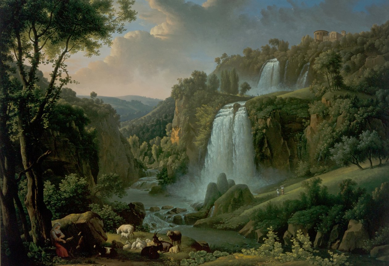 Der Wasserfall von Tivoli mit dem Tempel der Sibylle von Alexandre Hyacinthe Dunouy