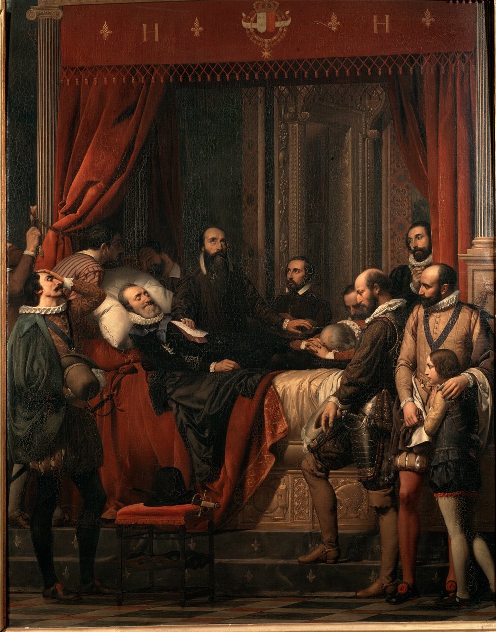 Der Tod von Heinrich IV., König von Frankreich, sein Körper im Louvre ausgestellt von Alexandre Jean Baptiste Hesse