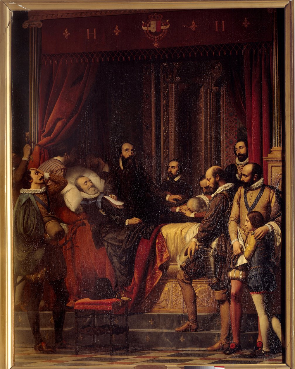 Der Tod des Königs von Frankreich Heinrich IV. (1553-1610), sein Körper wird im Louvre ausgestellt von Alexandre Jean Baptiste Hesse