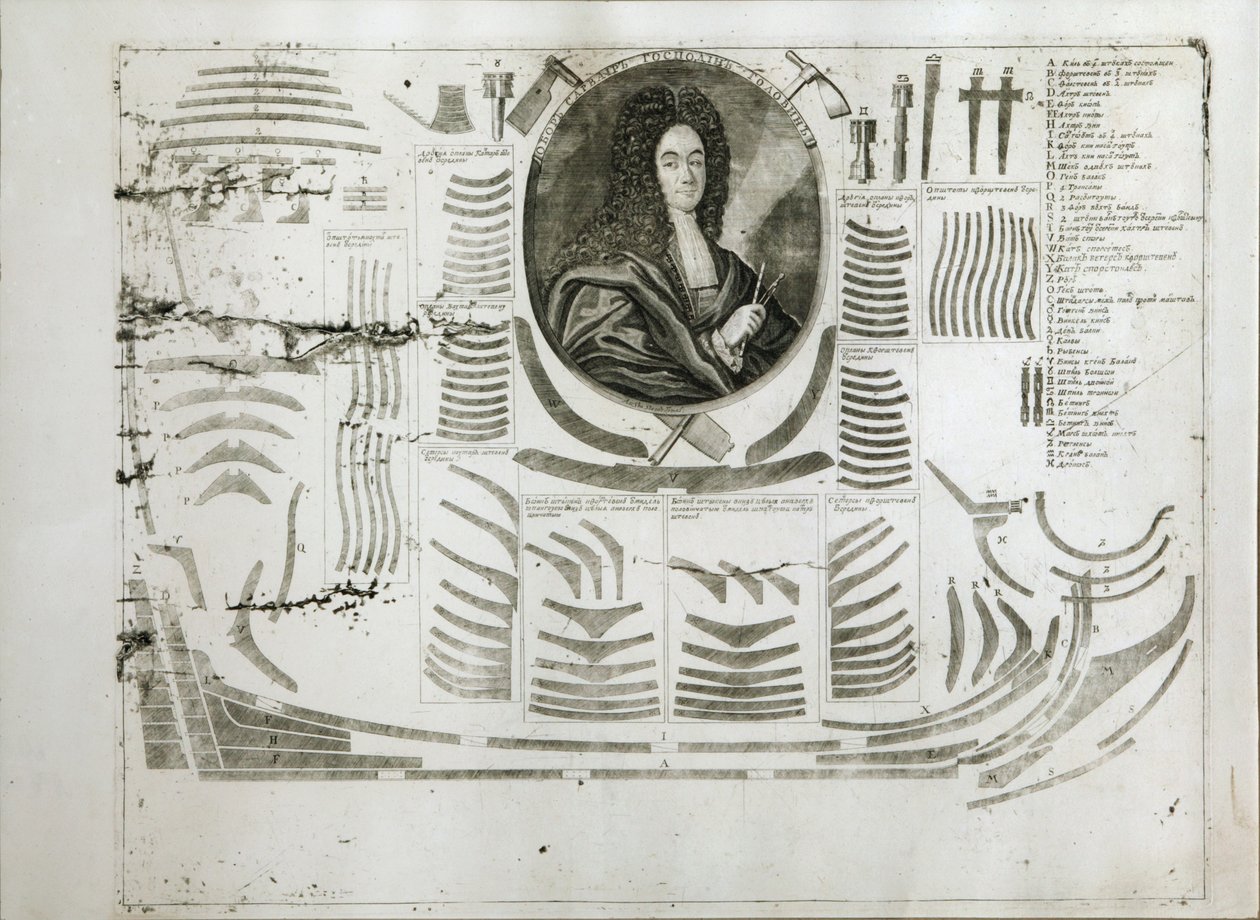 Porträt von Ivan Mikhaylovich Golovin 1680-1737, zwischen 1717 und 1720 von Alexei Fyodorovich Zubov