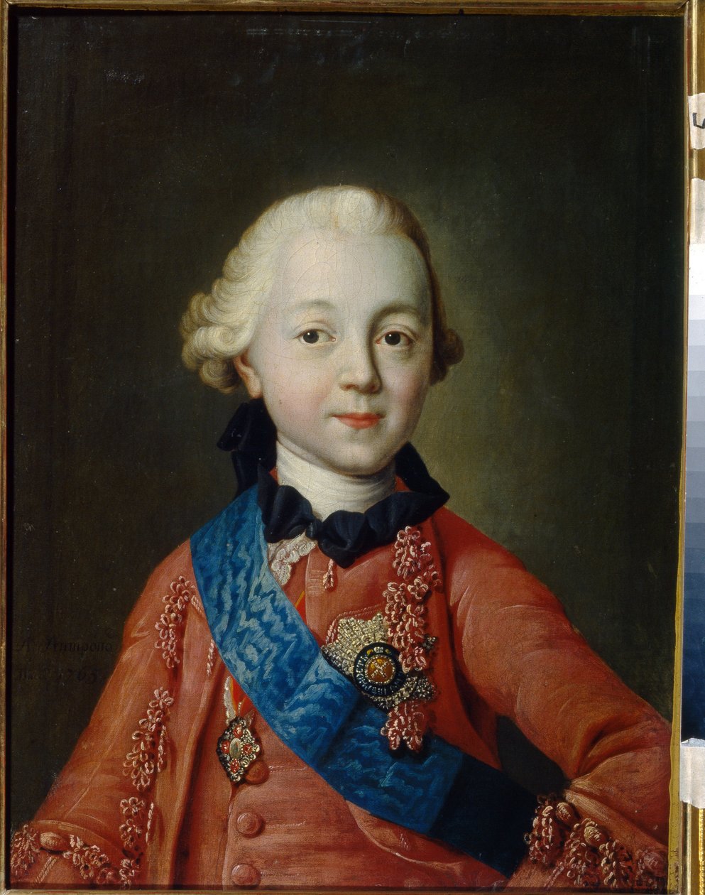 Porträt des Großfürsten Pawel Petrowitsch als Kind. Er wird Zar von Russland unter dem Namen Paul I. von Alexei Petrovich Antropov