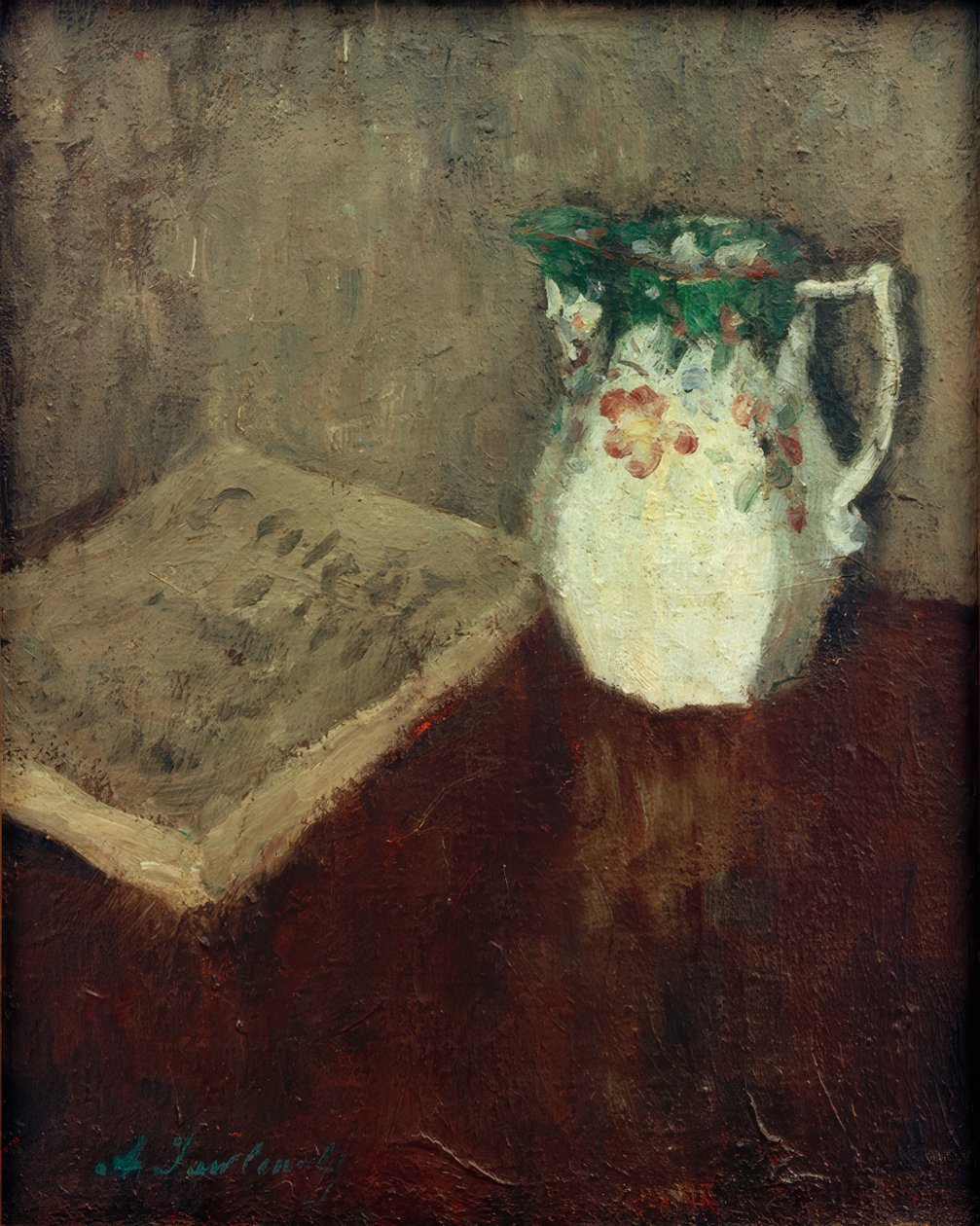 Stilleben mit Krug und Buch von Alexej von Jawlensky