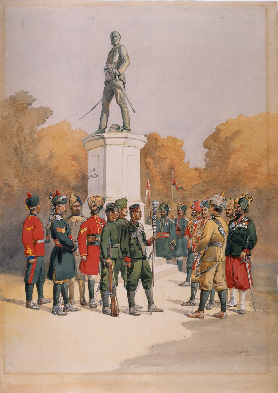 Anwesende Truppen bei der Belagerung und dem Angriff auf Delhi, 1857, 1911 von Alfred Crowdy Lovett