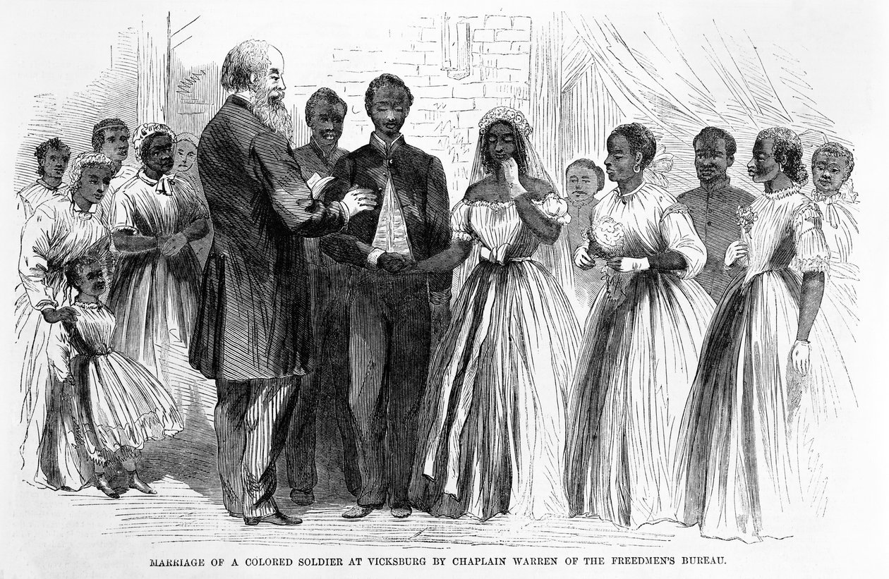 Hochzeit eines farbigen Soldaten in Vicksburg durch Kaplan Warren vom Freedmen