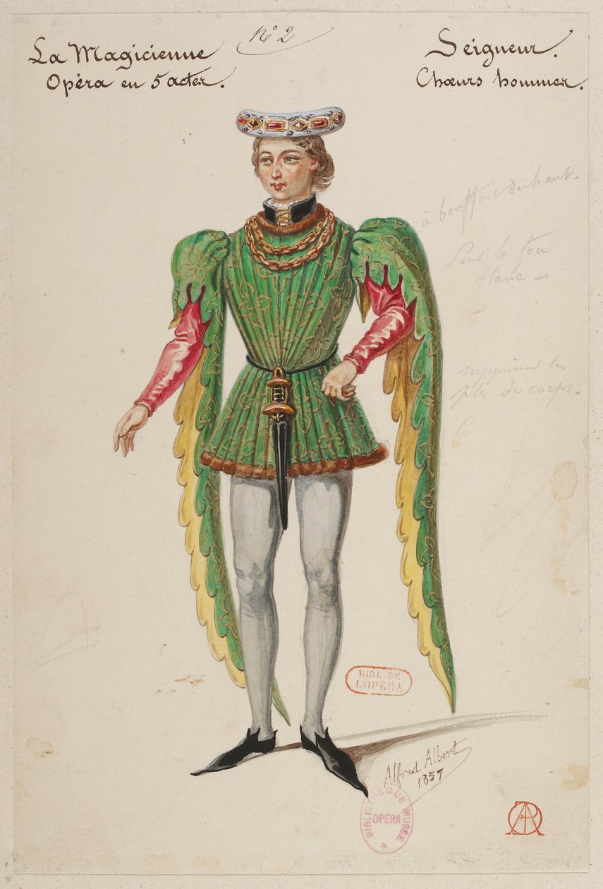 Halévy - Die Zauberin - Kostümentwürfe von Alfred Albert - 02. Herr, Männerchöre von Alfred Albert