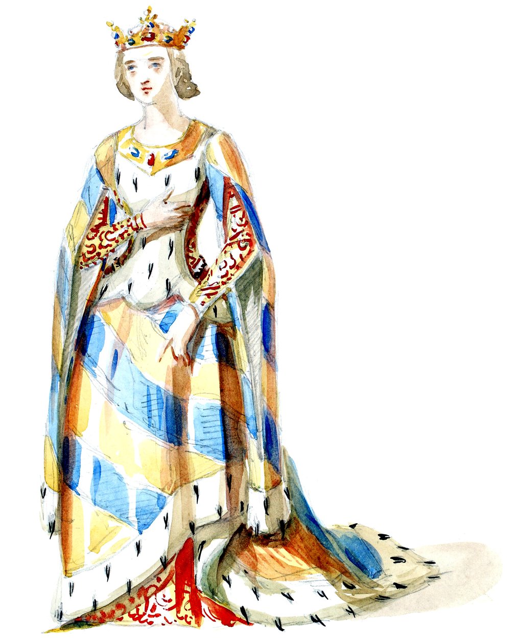 Halévy - Die Zauberin - Kostümentwürfe von Alfred Albert - 05. Mme Gueymard, 2. Kostüm (retuschiert) von Alfred Albert