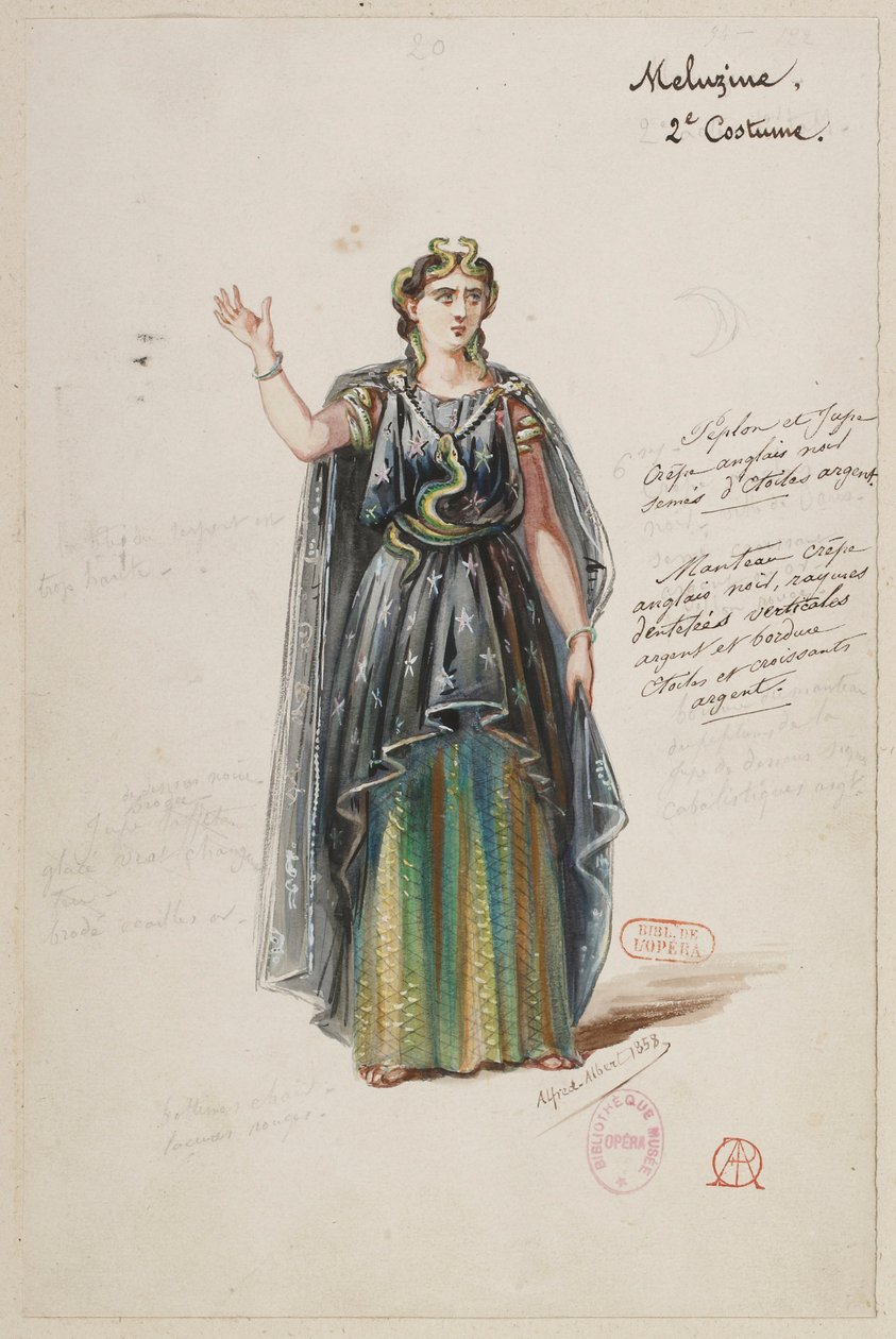 La magicienne - Kostümentwürfe - Mèlusine, 2. Kostüm von Alfred Albert
