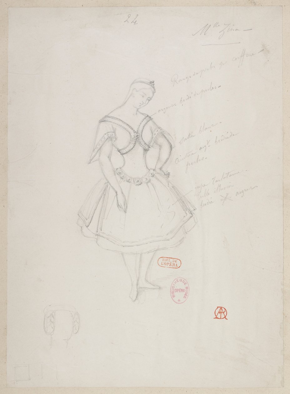 La magicienne - Kostümentwürfe - Fräulein Zina, (Pas de deux) von Alfred Albert